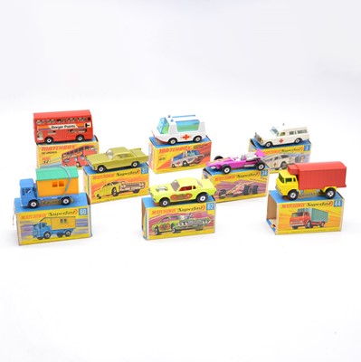 Lot 1117 - Eight Matchbox Superfast die-cast models including no.62 Rat Rod Dragster