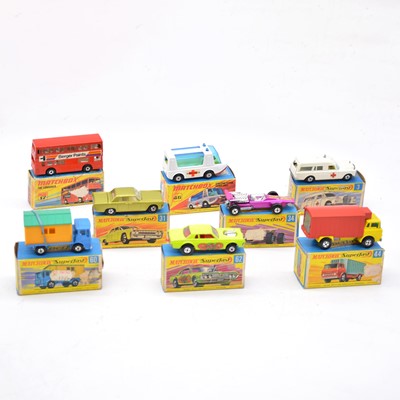 Lot 1117 - Eight Matchbox Superfast die-cast models including no.62 Rat Rod Dragster