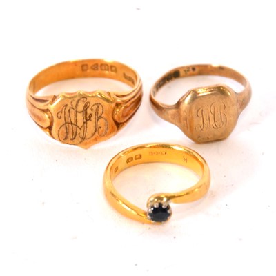 Lot 237A - Three gold rings.