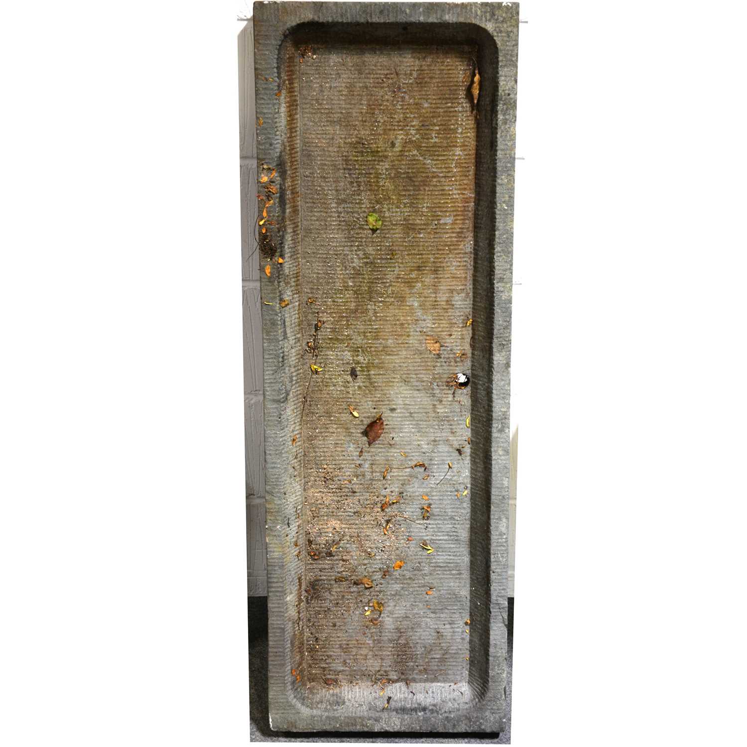 Lot 472 - Shallow slate rectangular garden trough
