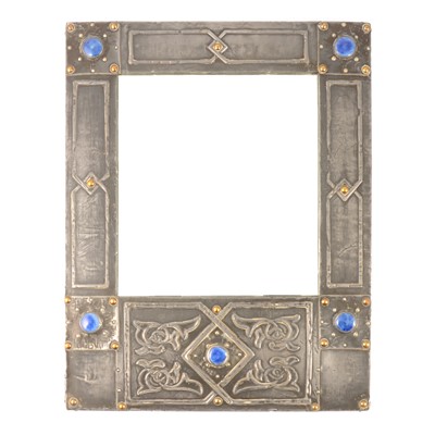 Lot 56 - Arts and Crafts pewter framed wall mirror
