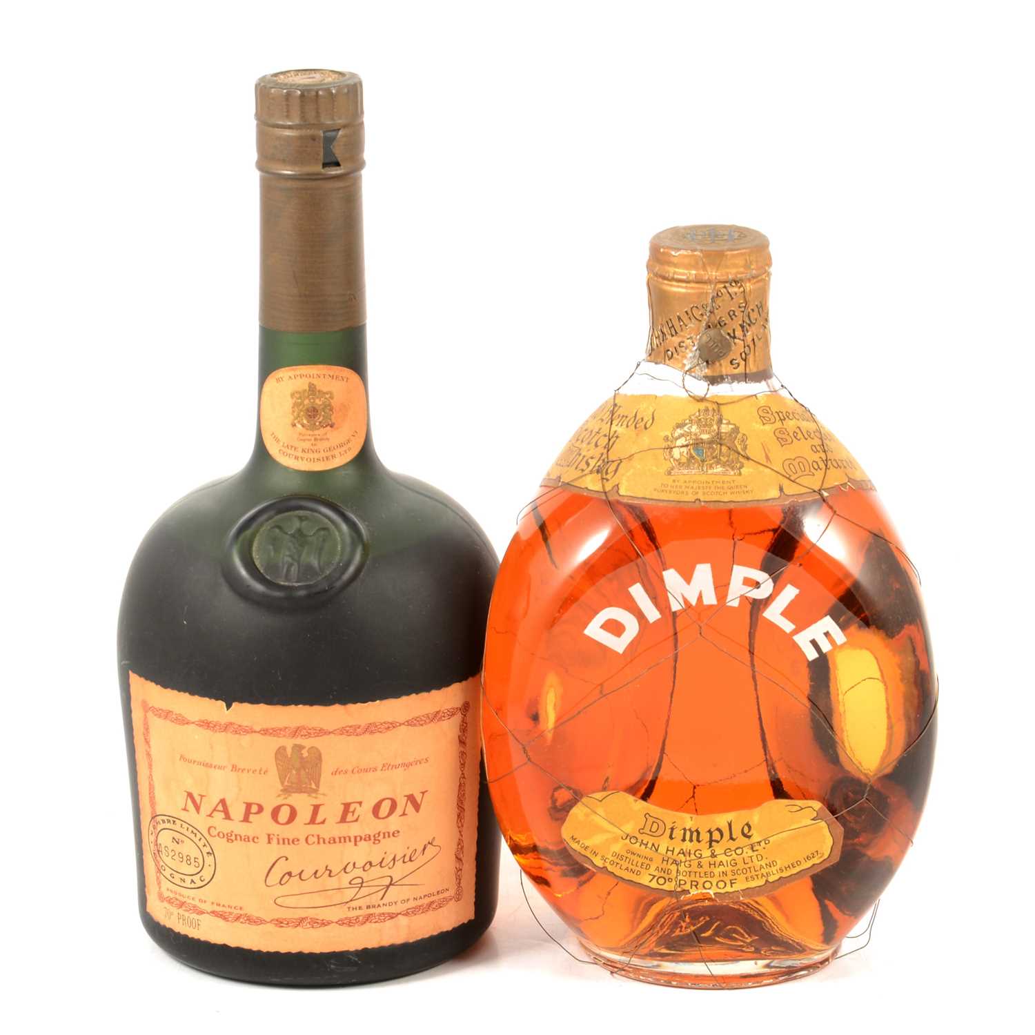 Lot 155 - Dimple John Haig & Co Ltd Scotch whisky, and Napoleon Cognac Fine Champagne.