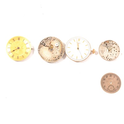 Lot 293 - Four watch movements and a Tiffany & Co dial