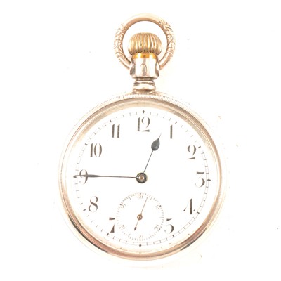 Lot 348 - Omega silver cased open faced pocket watch