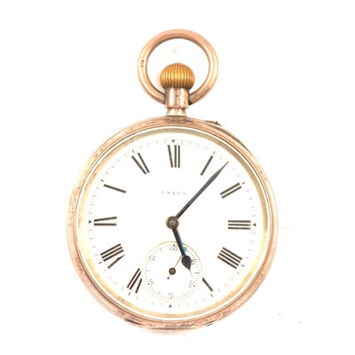 Lot 37 - Silver cased open faced pocket watch, Chester 1883