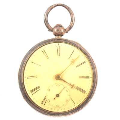 Lot 27 - Silver cased open faced pocket watch, London 1836
