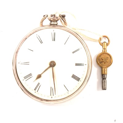 Lot 30 - Silver cased open faced pocket watch, London 1848