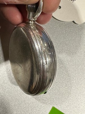Lot 38 - Silver cased open faced pocket watch, London 1889