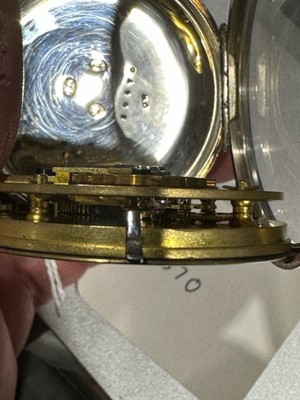 Lot 38 - Silver cased open faced pocket watch, London 1889