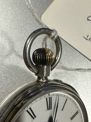 Lot 38 - Silver cased open faced pocket watch, London 1889