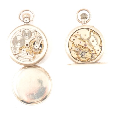 Lot 43 - Two silver cased open face pocket watches