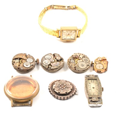 Lot 309 - Large quantity of wristwatch movements, parts, etc.