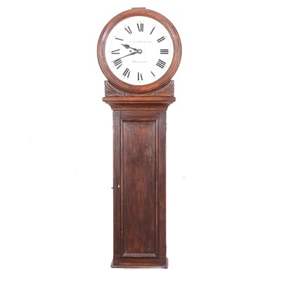 Lot 489 - Oak tavern style regulator clock, adapted