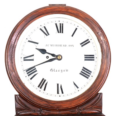Lot 489 - Oak tavern style regulator clock, adapted