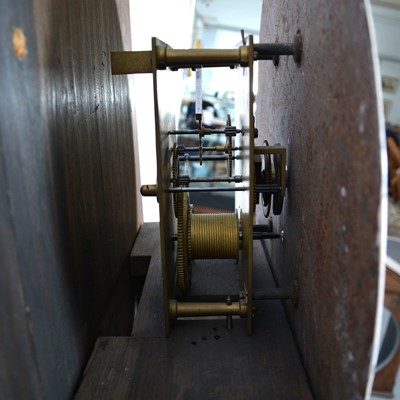 Lot 507 - Oak cased Railway regulator longcase wall clock
