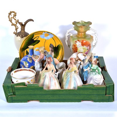 Lot 56 - Box of decorative ceramics including a Villeroy & Bosch Art Nouveau plate