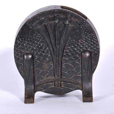 Lot 159 - Cast iron fireside tool stand, Art Deco style