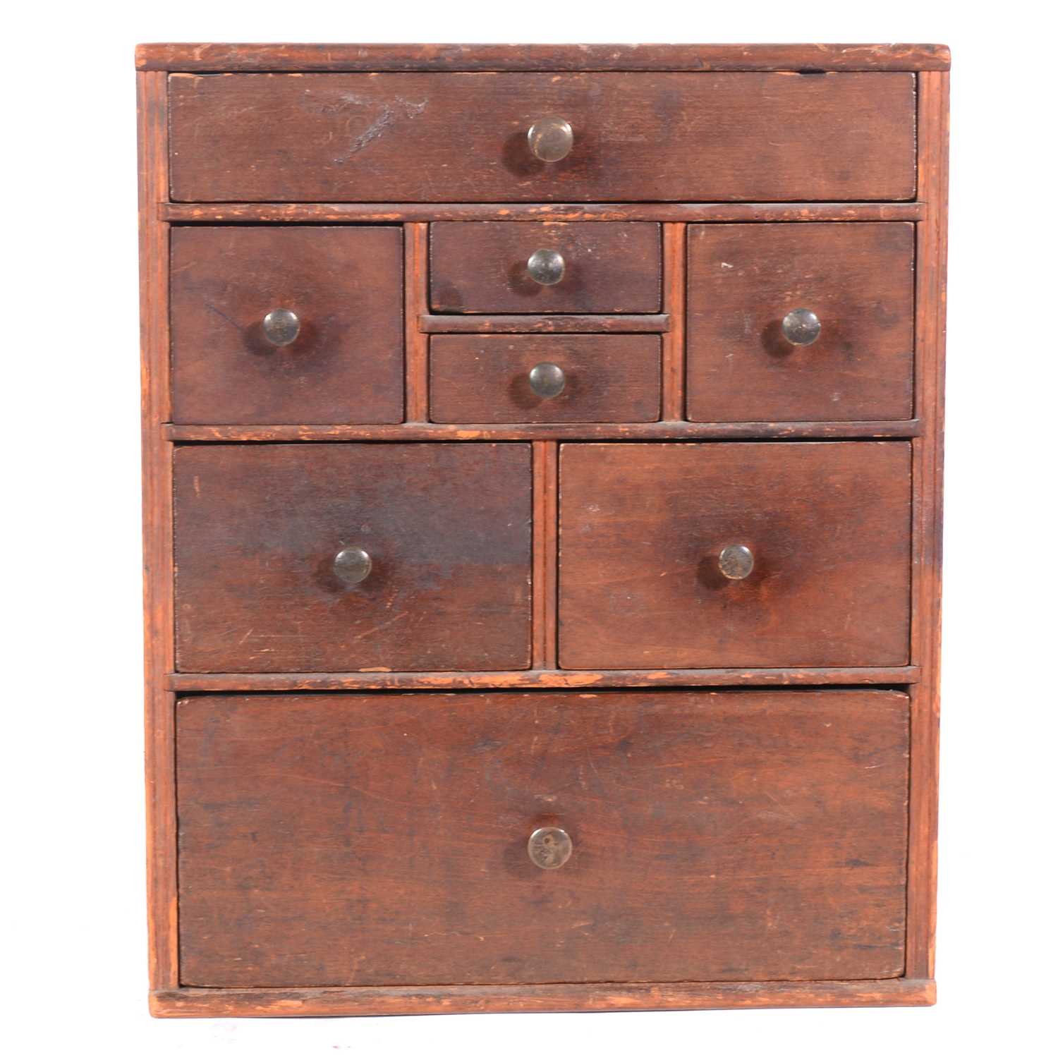 Lot 472 - Small beech watchmakers tool chest
