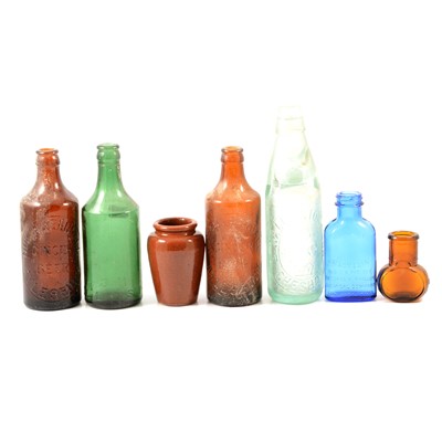 Lot 12 - Two boxes of glasswares, including lemonade and other bottles