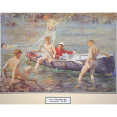 Lot 472 - After Henry Scott Tuke, Ruby, Gold and Malachite.