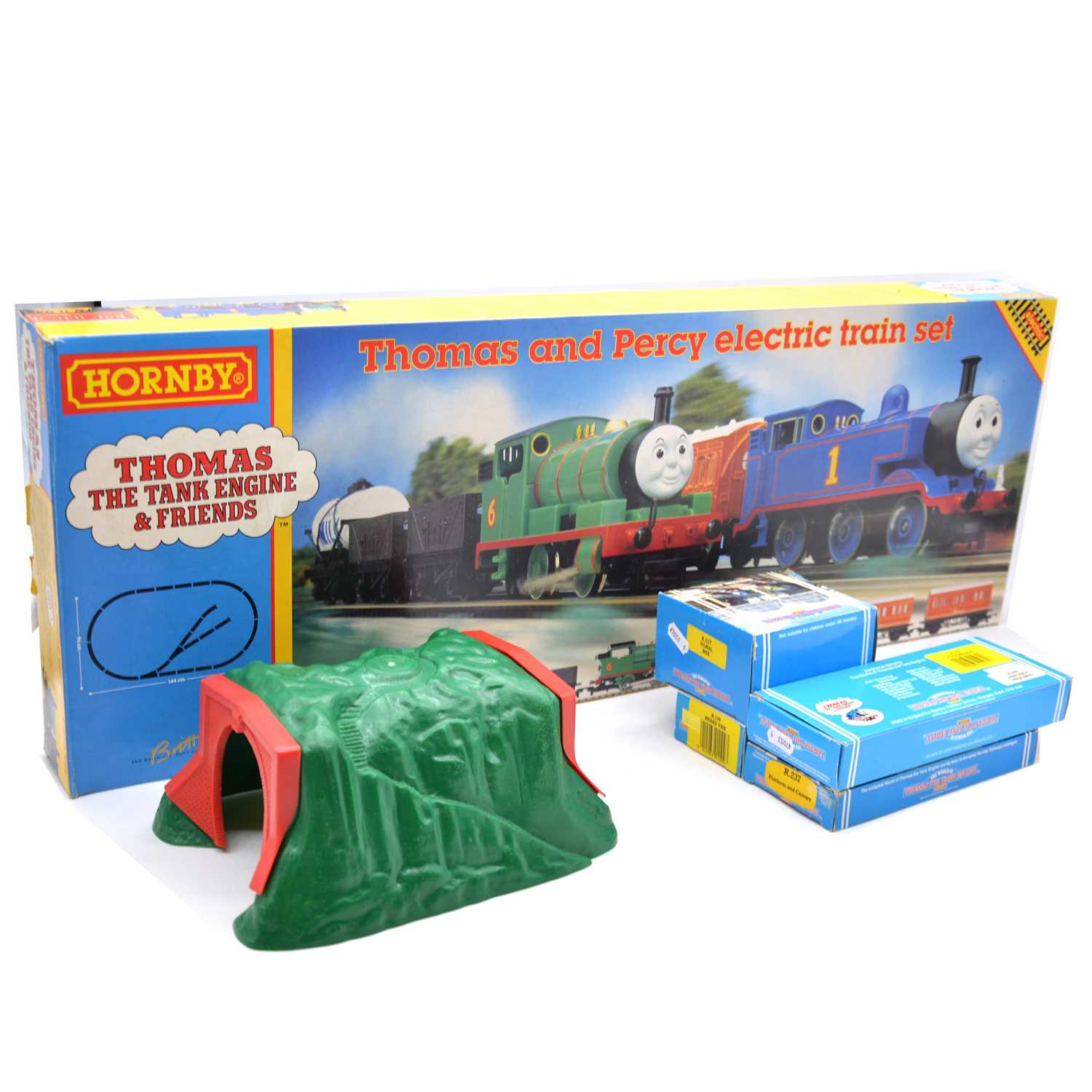 Lot 127 - Hornby OO gauge Thomas the Tank Engine set and accessories.