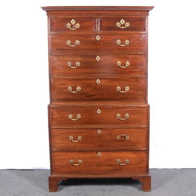 Lot 642 - George III mahogany chest on chest