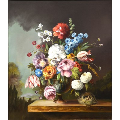 Lot 490 - Jan, Still life of flowers.