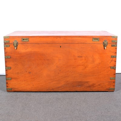 Lot 260 - Large teak campaign trunk