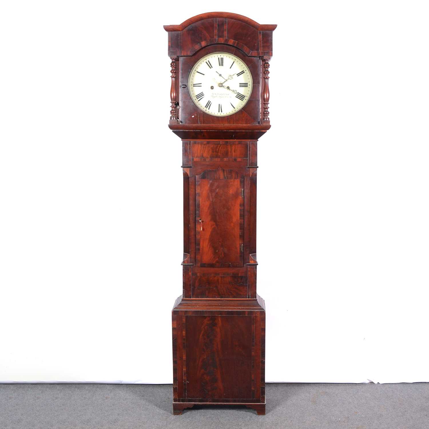 Lot 345 - Mahogany longcase clock