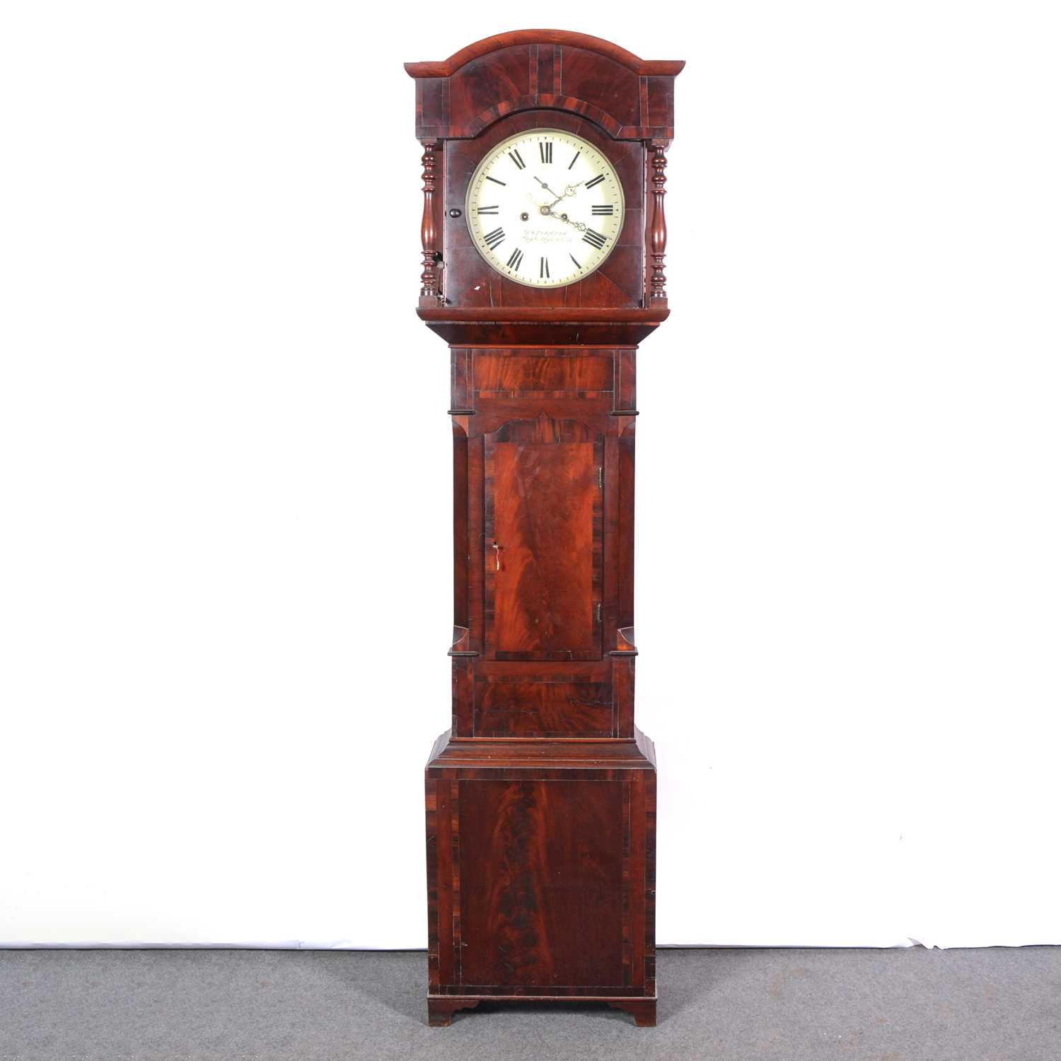 Lot 345 - Mahogany longcase clock,