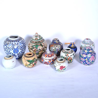 Lot 90 - Eleven Asian ceramic ginger jars.