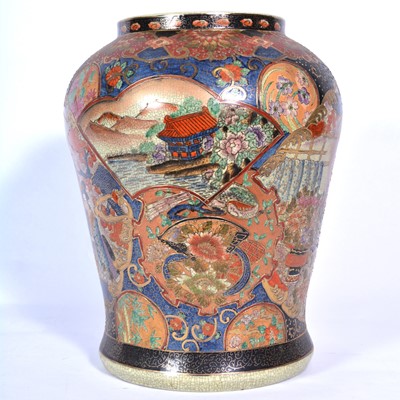 Lot 90 - Large Japanese pottery vase, late 20th century