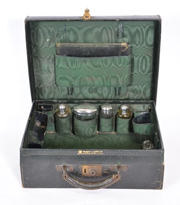 Lot 162 - Mappin & Webb leather travelling case with some contents.