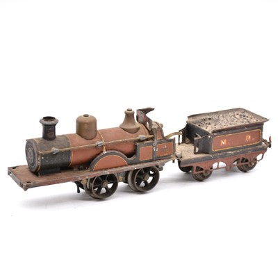 Lot 30 - Gebruder Bing O gauge clock-work locomotive with tender, Midland Railway