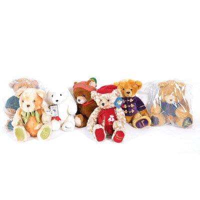 Lot 176 - A run of Harrods Christmas Teddy Bears, 1987 to 2000, some with tags.