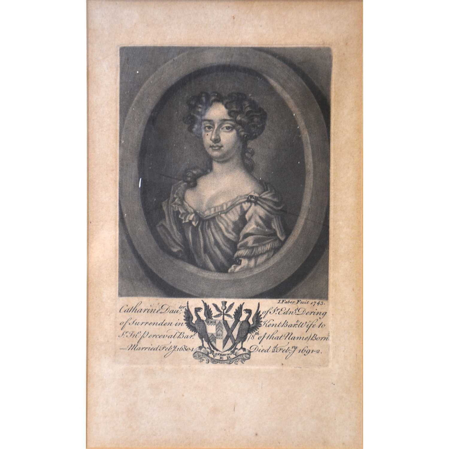 Lot 267 - After I Faber, Catharine, daughter of Sir