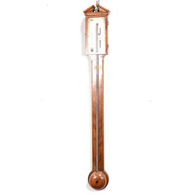 Lot 454 - George III mahogany stick barometer