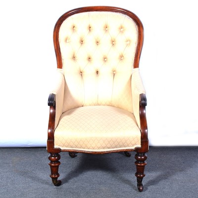 Lot 527 - Victorian mahogany framed easy chair