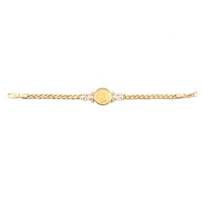 Lot 142 - A Gold 1/10th Krugerrand Coin bracelet