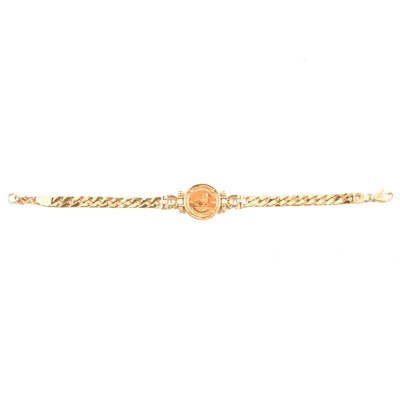 Lot 142 - A Gold 1/10th Krugerrand Coin bracelet