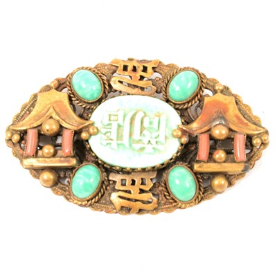 Lot 406 - A brooch influenced by The Chinese Art Exhibition of 1935-1936, probably Max Neiger of Gablonz.