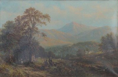 Lot 167 - T. Thomas, Figures in a Highland landscape