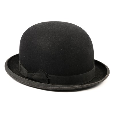 Lot 185 - Harrods black velvet bowler hat.