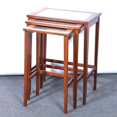 Lot 384 - Nest of three mahogany occasional tables