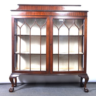 Lot 350 - Mahogany bowfront display cabinet