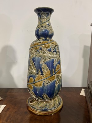 Lot 38 - George Tinworth for Doulton Lambeth, a stoneware 'Seaweed' vase, 1874