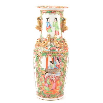 Lot 5 - A Cantonese porcelain bottle vase