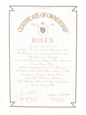 Lot 512 - George Gordon, Rolex - Timeless Elegance, first edition number 17088