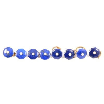 Lot 315 - A pair of blue lapis lazuli cufflinks and four dress studs.