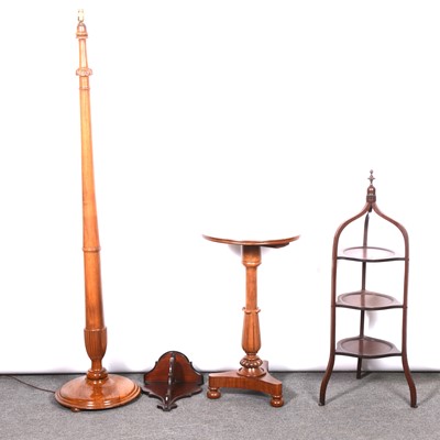 Lot 360 - Victorian table, Edwardian cake stand and a wall bracket